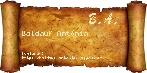 Baldauf Antónia névjegykártya